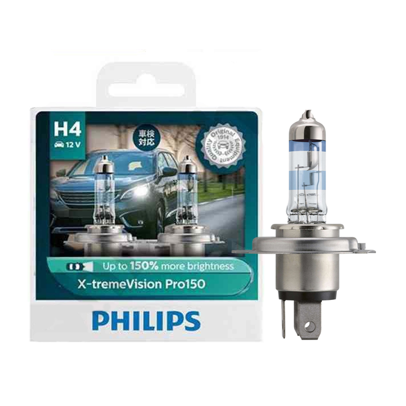 Philips Xtreme Vision Pro150 H4 - Lampu Mobil Halogen | SM Audio Bros